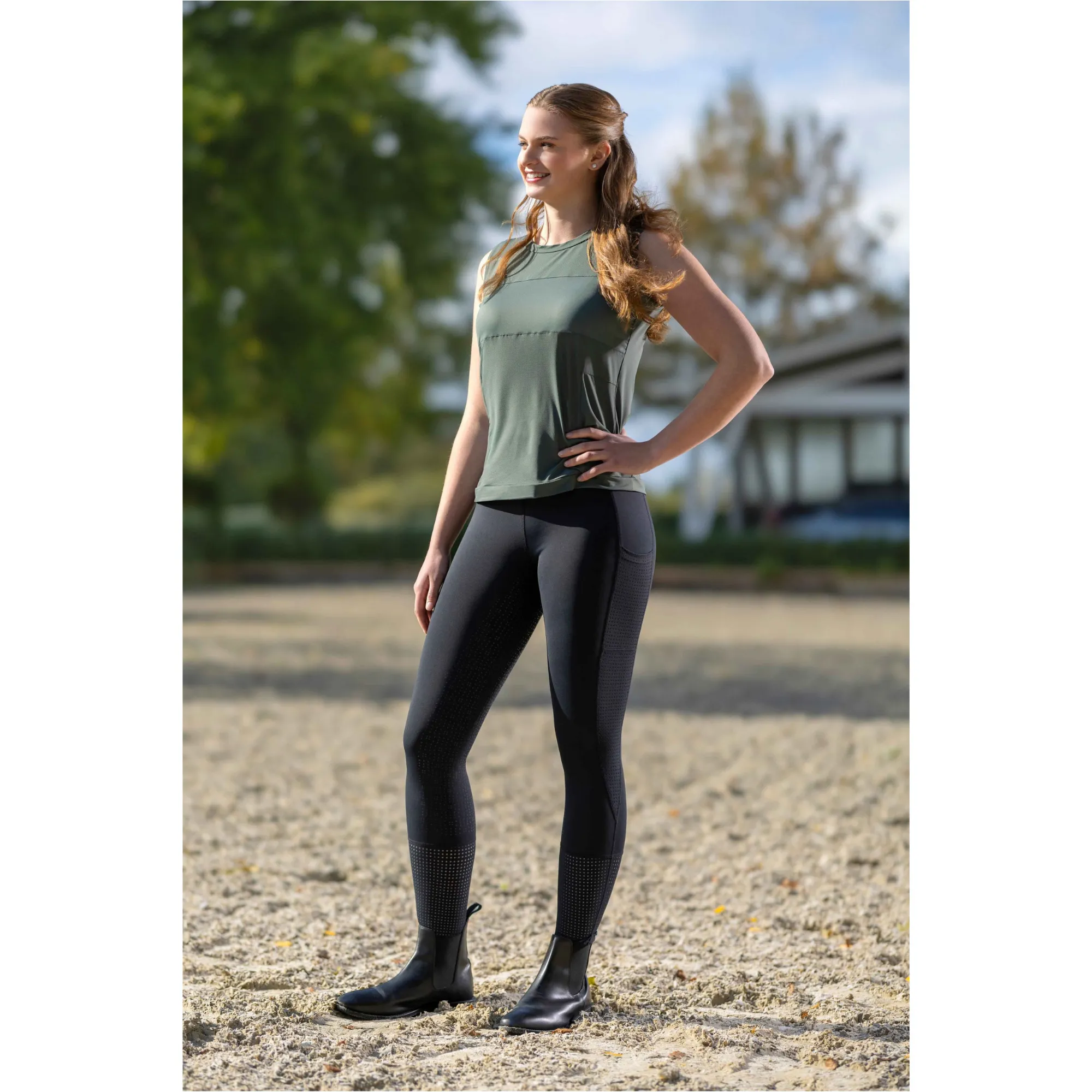 Damen Reitleggings Silikon Vollbesatz JUNA schwarz
