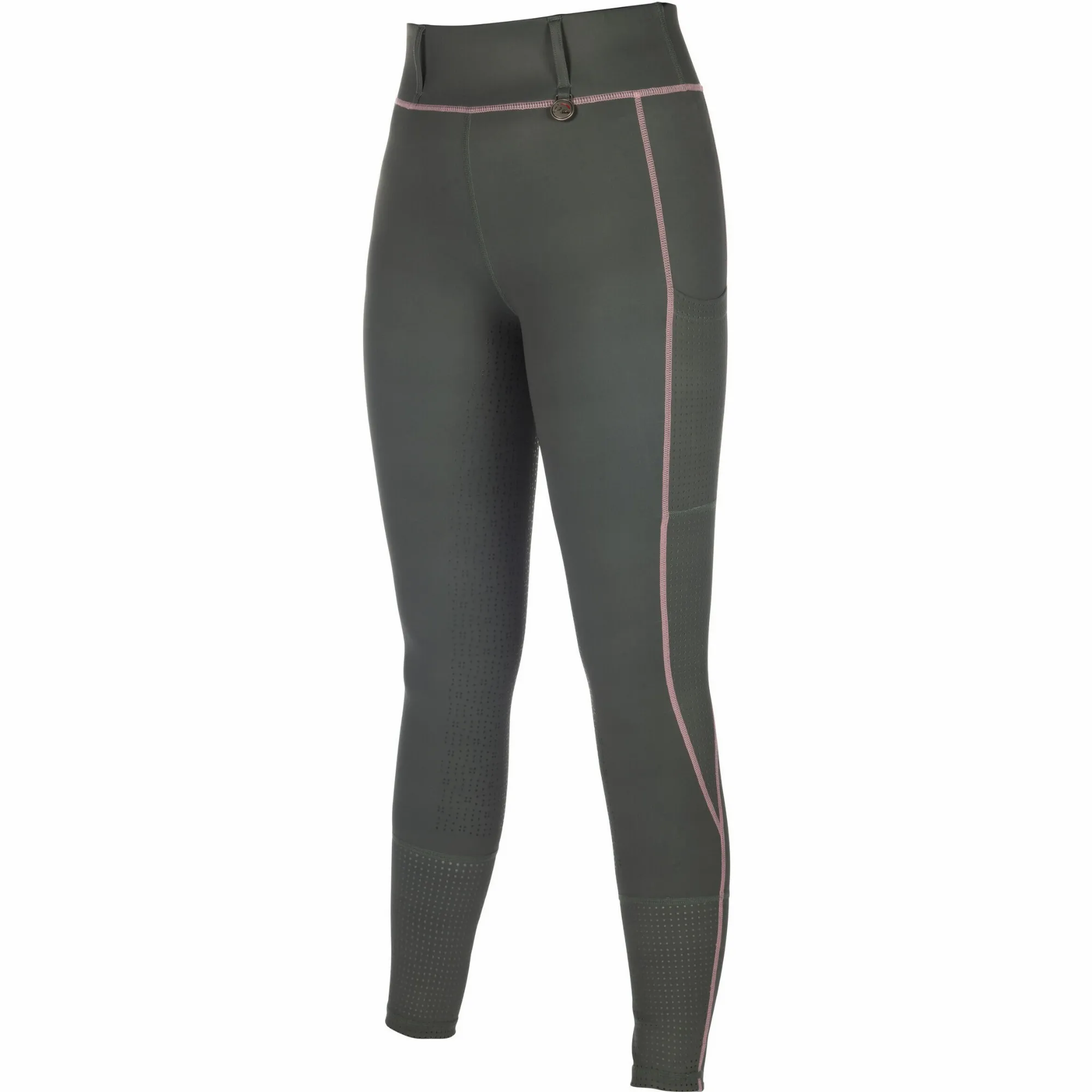Damen Reitleggings Silikon Vollbesatz JUNA graugrün