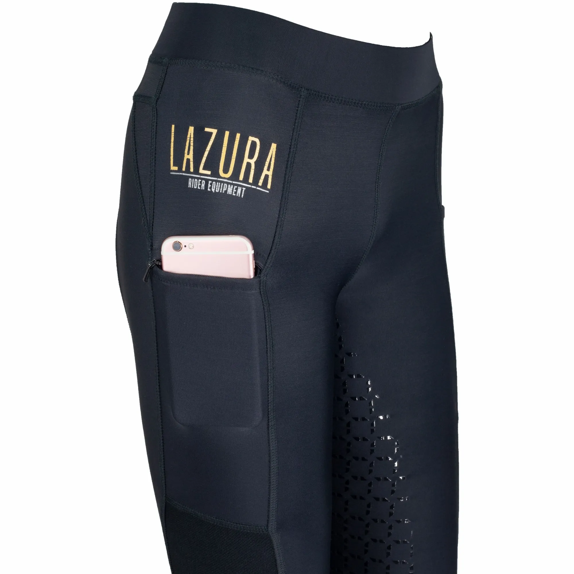 Damen Reitleggings Silikon Vollbesatz MESH schwarz