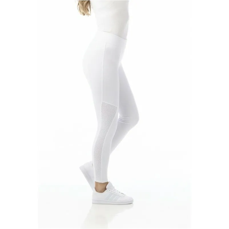Sommer Reitleggings Silikon Kniebesatz Mesh Pull-on AKELA weiß