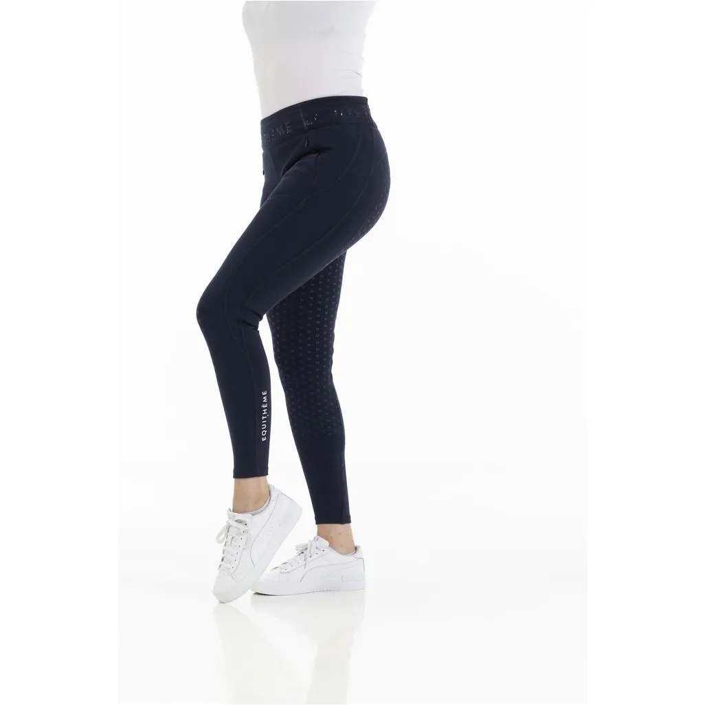 Damen Reitleggings Silikon Vollbesatz PAMELA Bio-Baumwolle marineblau