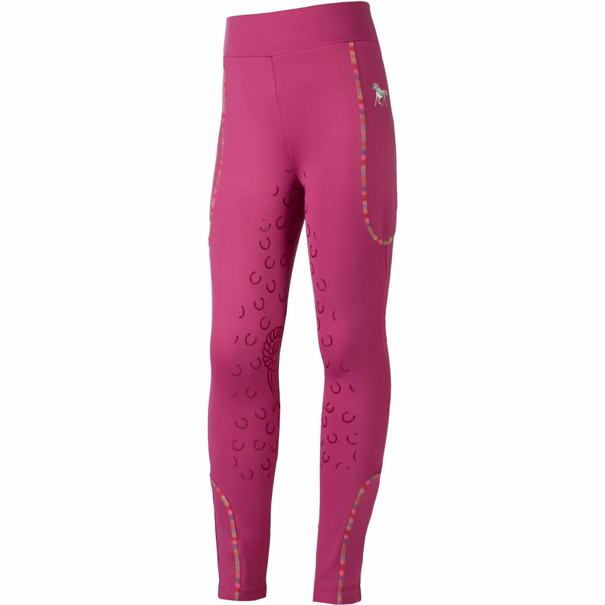 Kinder Reitleggings Silikon Vollbesatz POLLY magenta