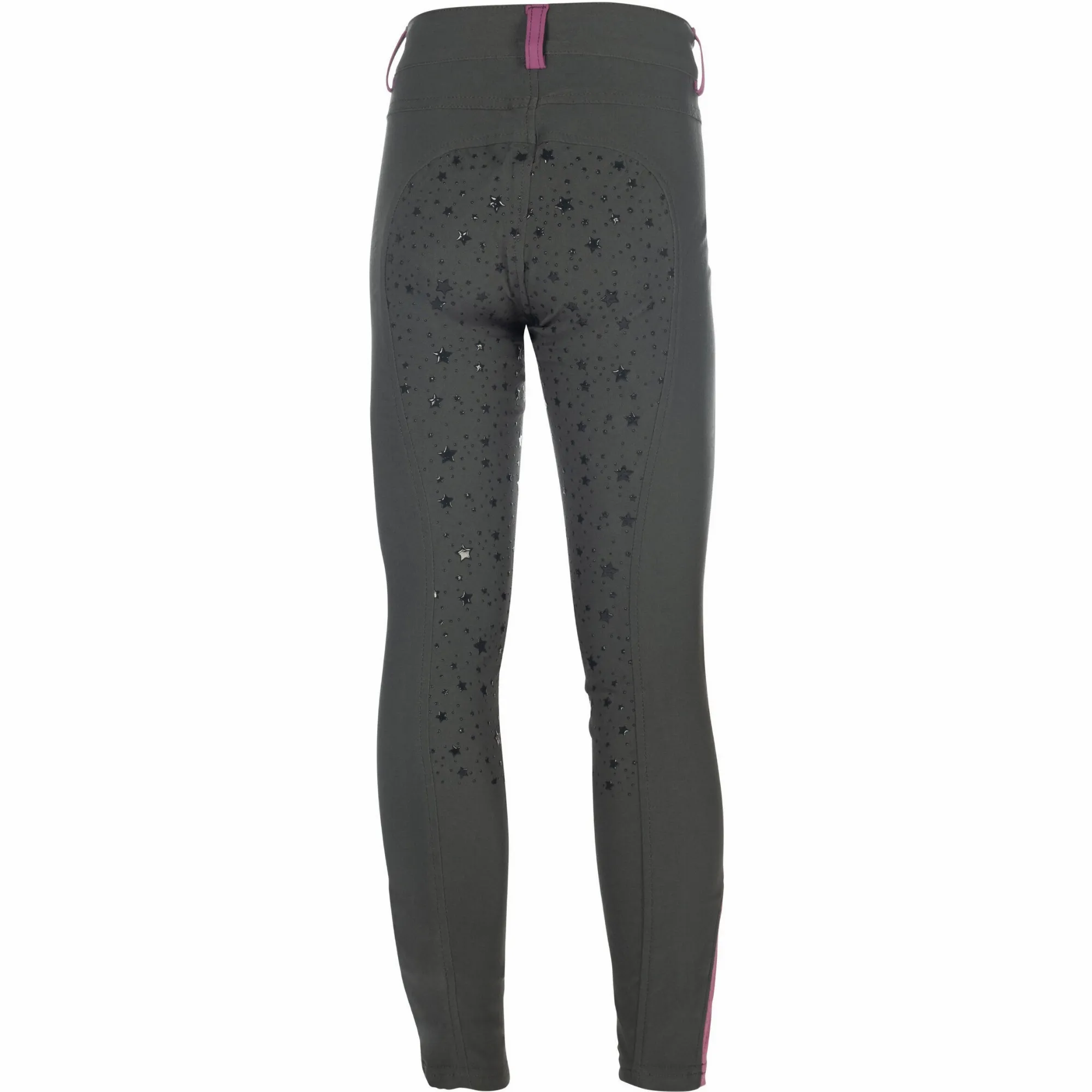 Kinder Reitleggings Silikon Vollbesatz PONY DREAM II graugrün