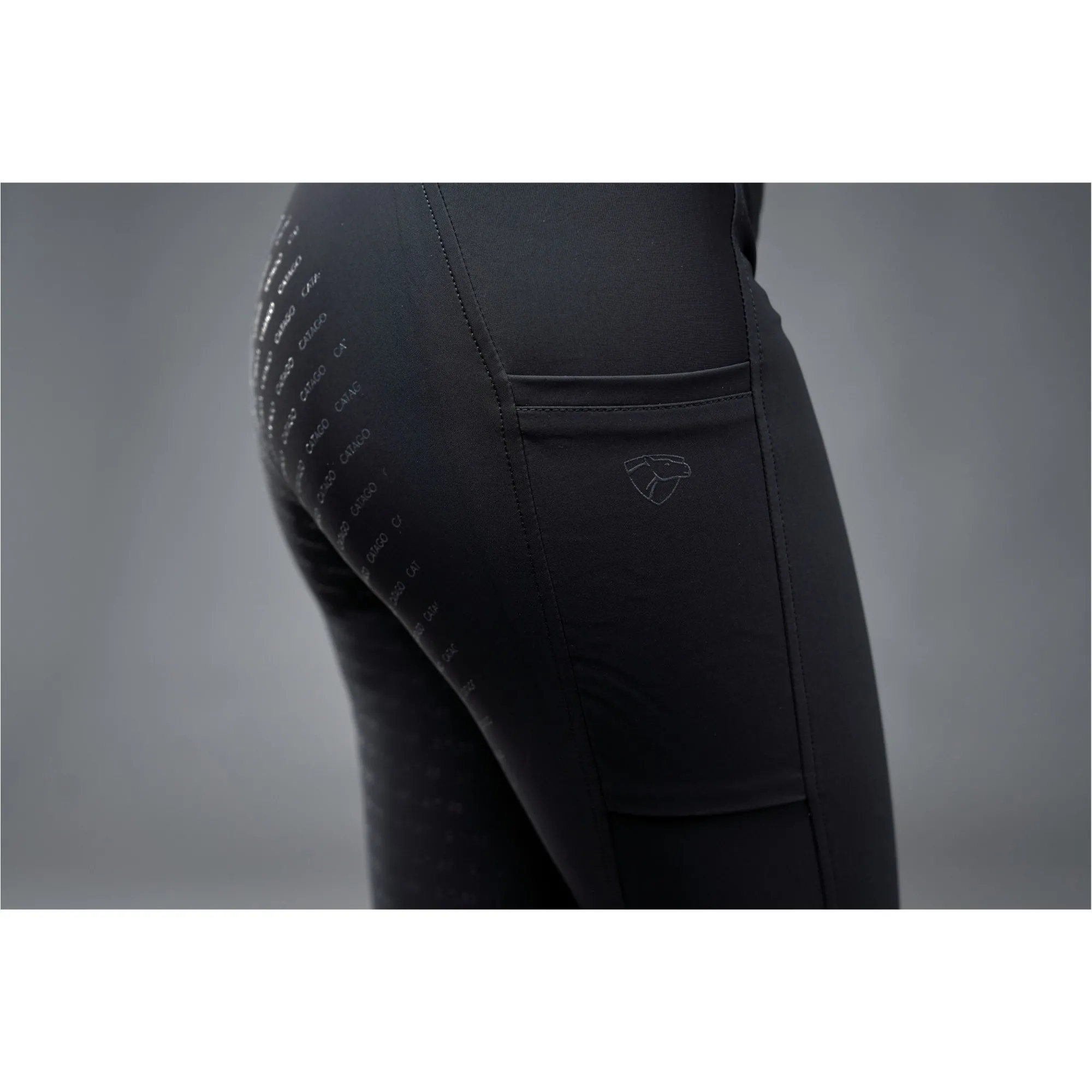 Damen Reitleggings Silikon Vollbesatz RIVER F/G mit Gürtelschlaufen schwarz