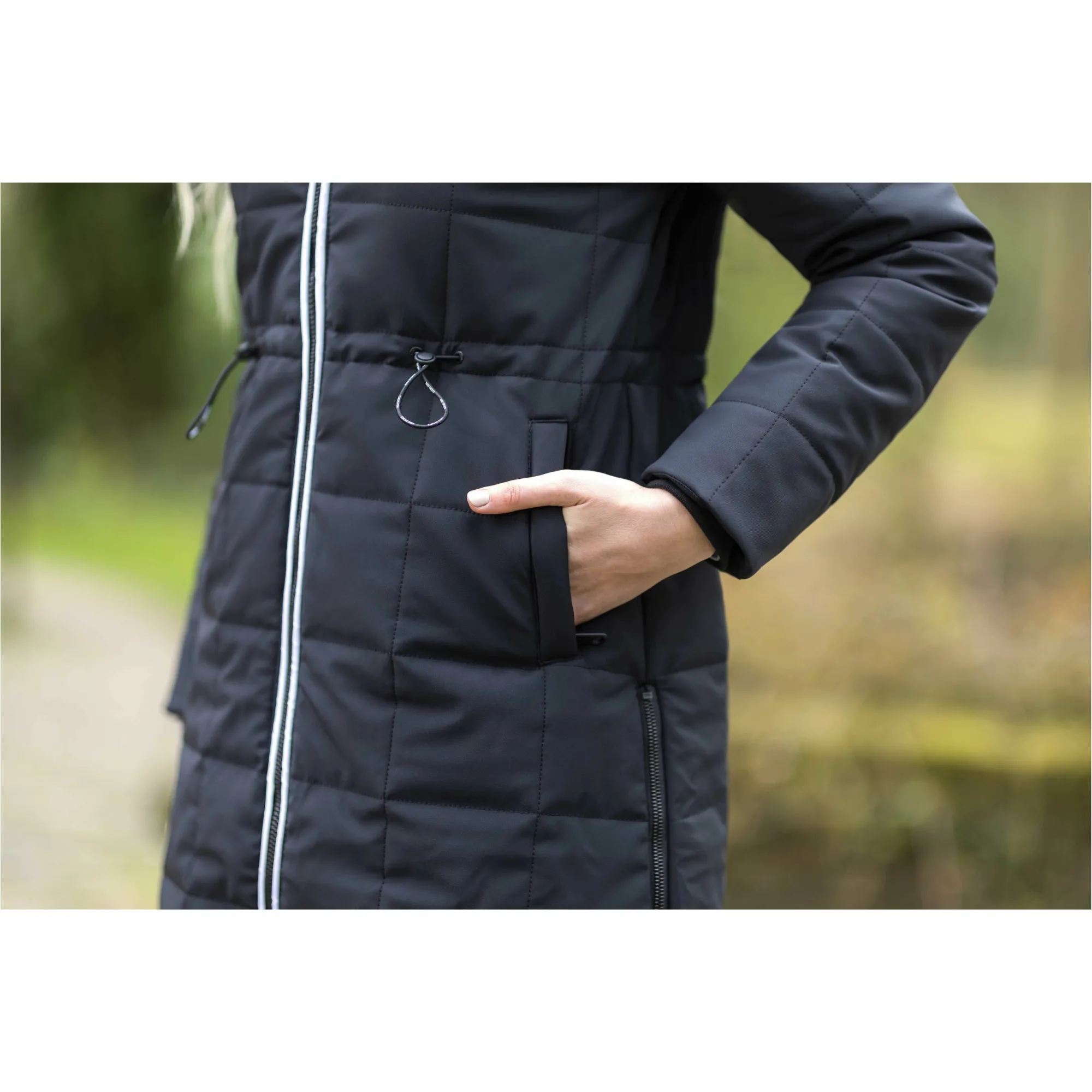 Winter Damen Reitmantel inkl. Powerbank HONEY schwarz