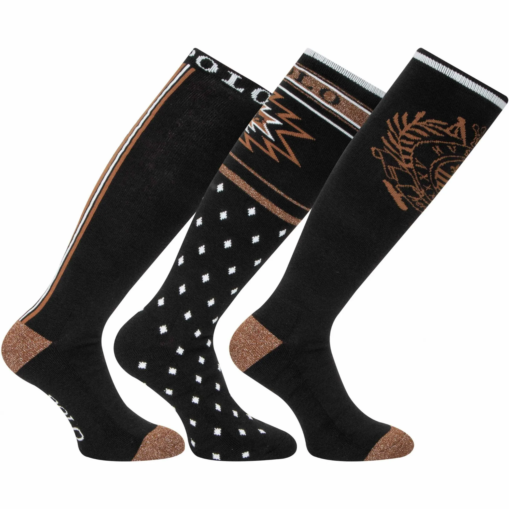 Damen Reitsocken (3er Set) HVPHarper schwarz
