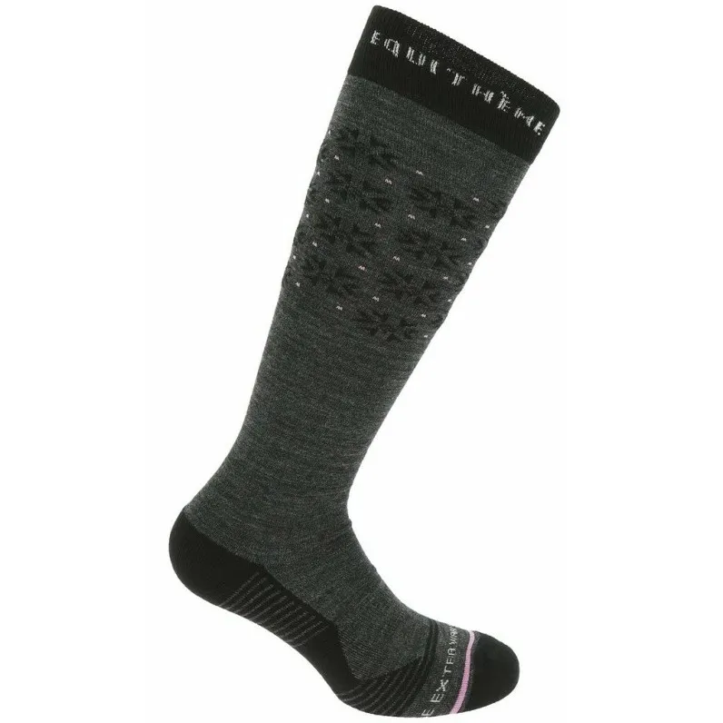 Damen Reitsocken SNOW grau meliert/rosa