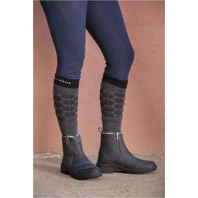 Damen Reitsocken SNOW grau meliert/rosa