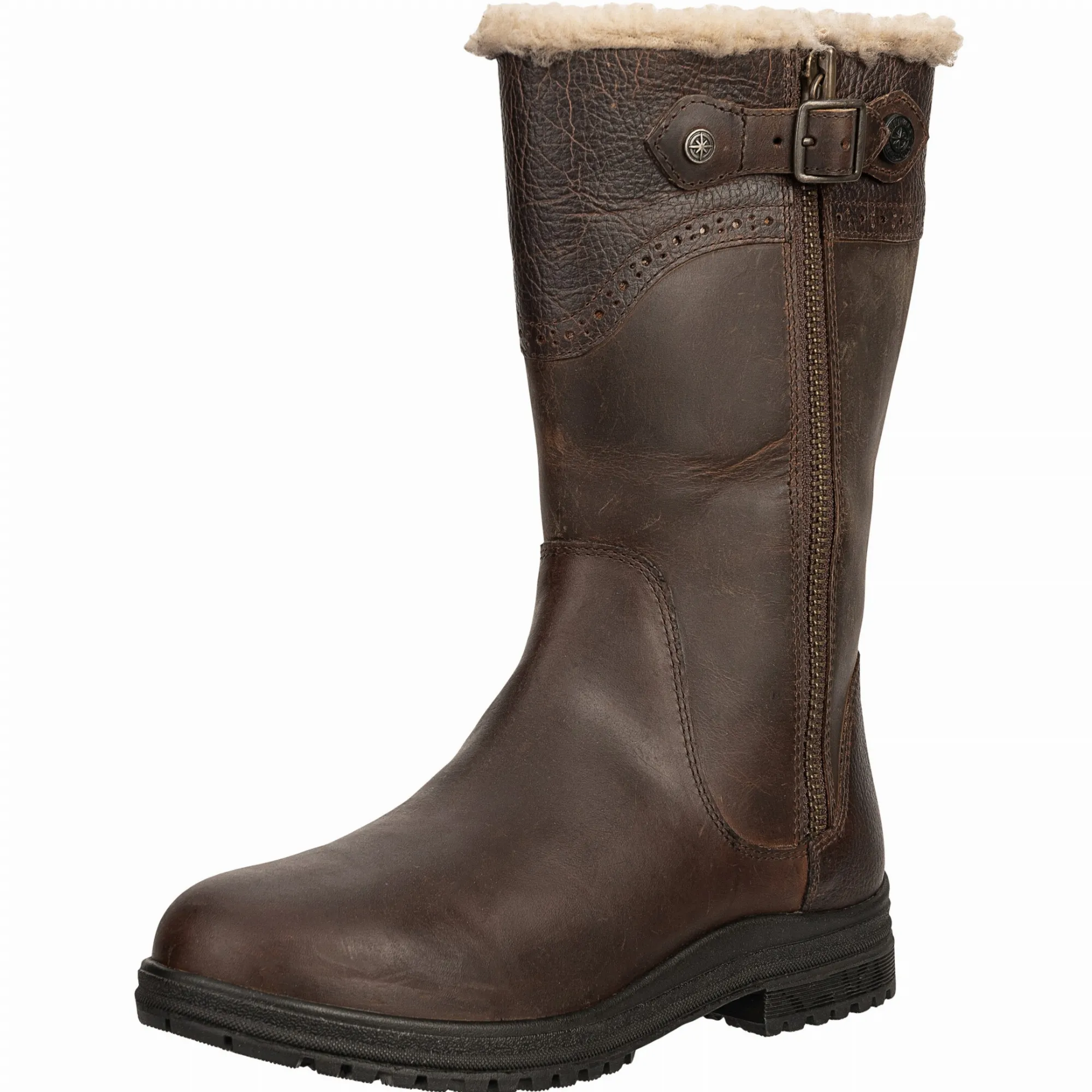 Winter Damen Reitstiefel DUFLON Echtleder waxy brown