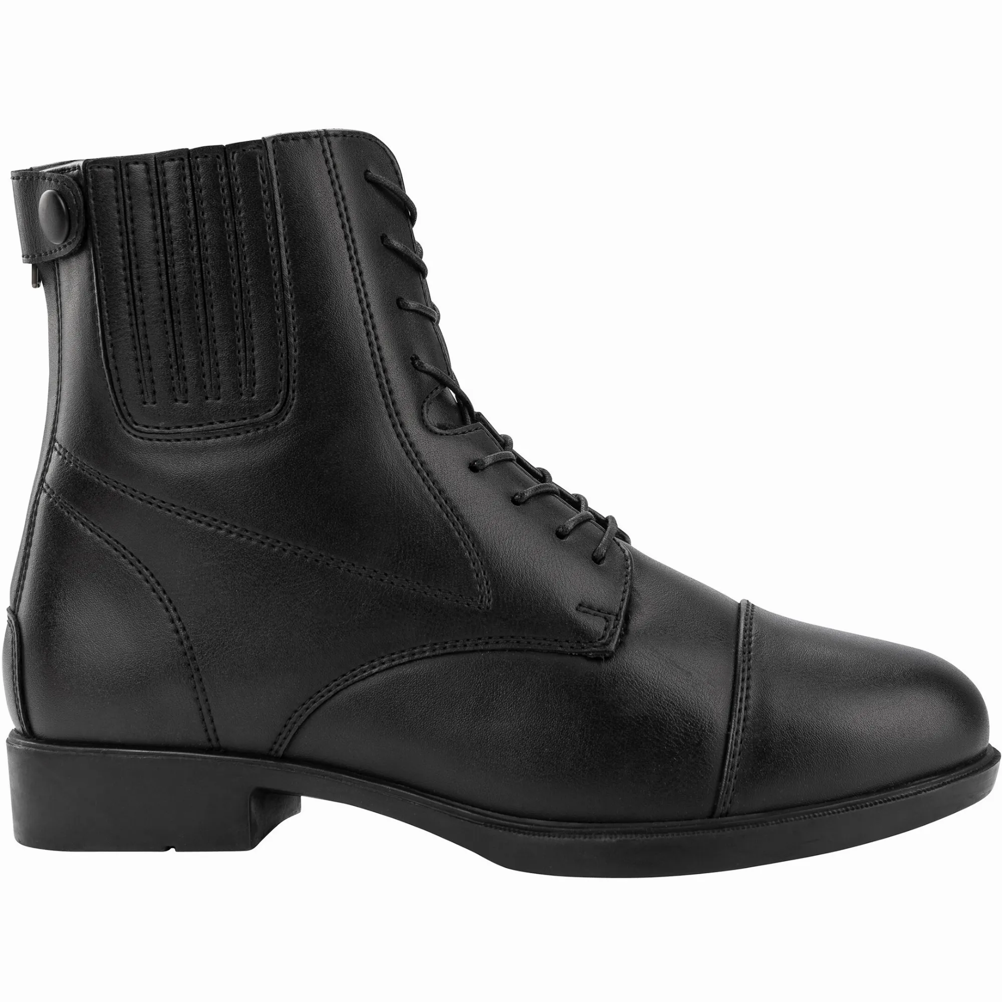 Winter Reitstiefeletten Backzip Lace Kunstleder schwarz