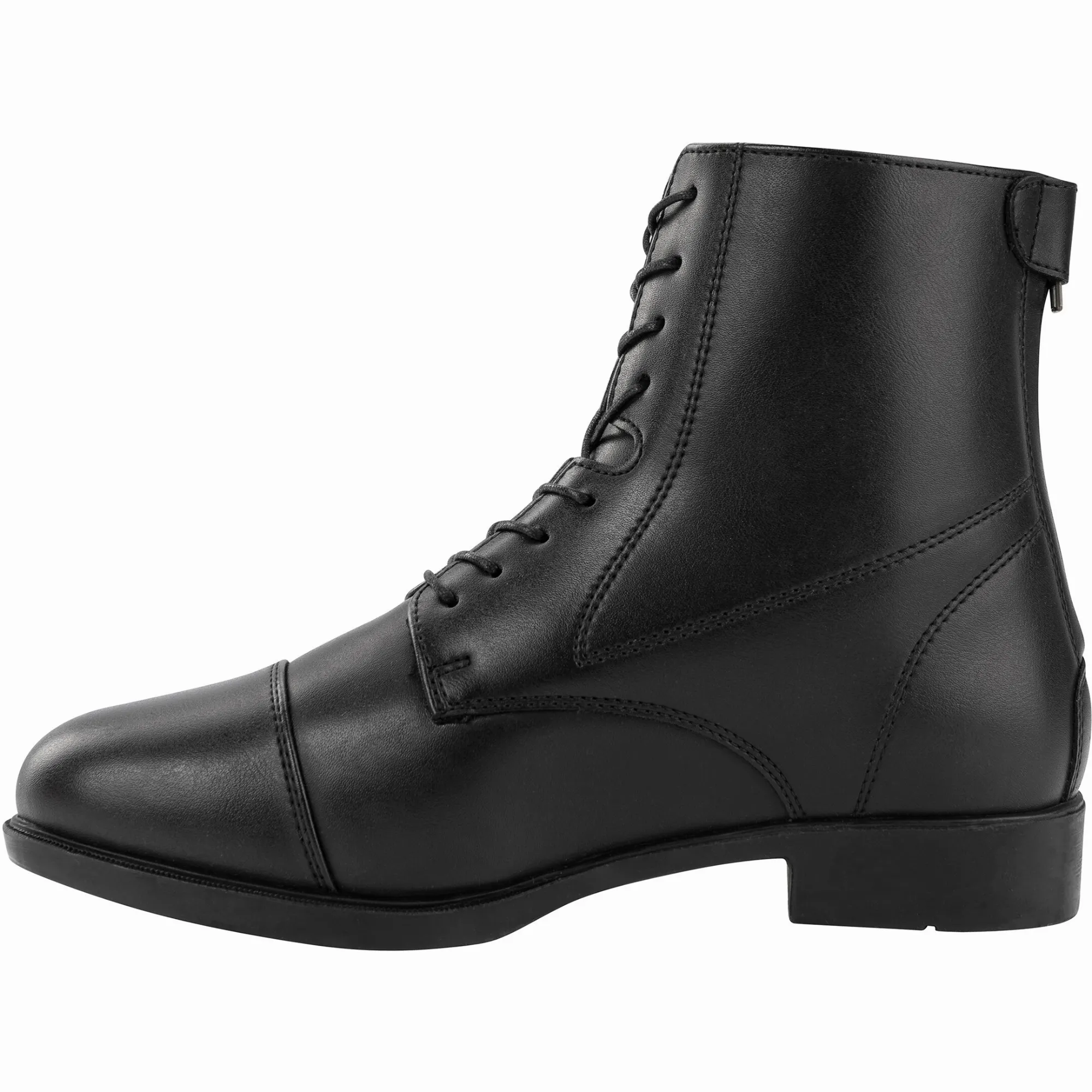 Winter Reitstiefeletten Backzip Lace Kunstleder schwarz