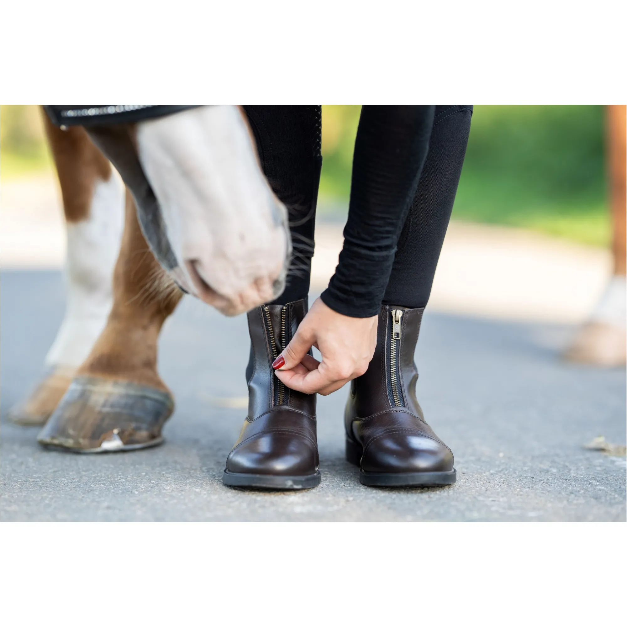 Reitstiefeletten CLASSIC Frontzip Echtleder braun