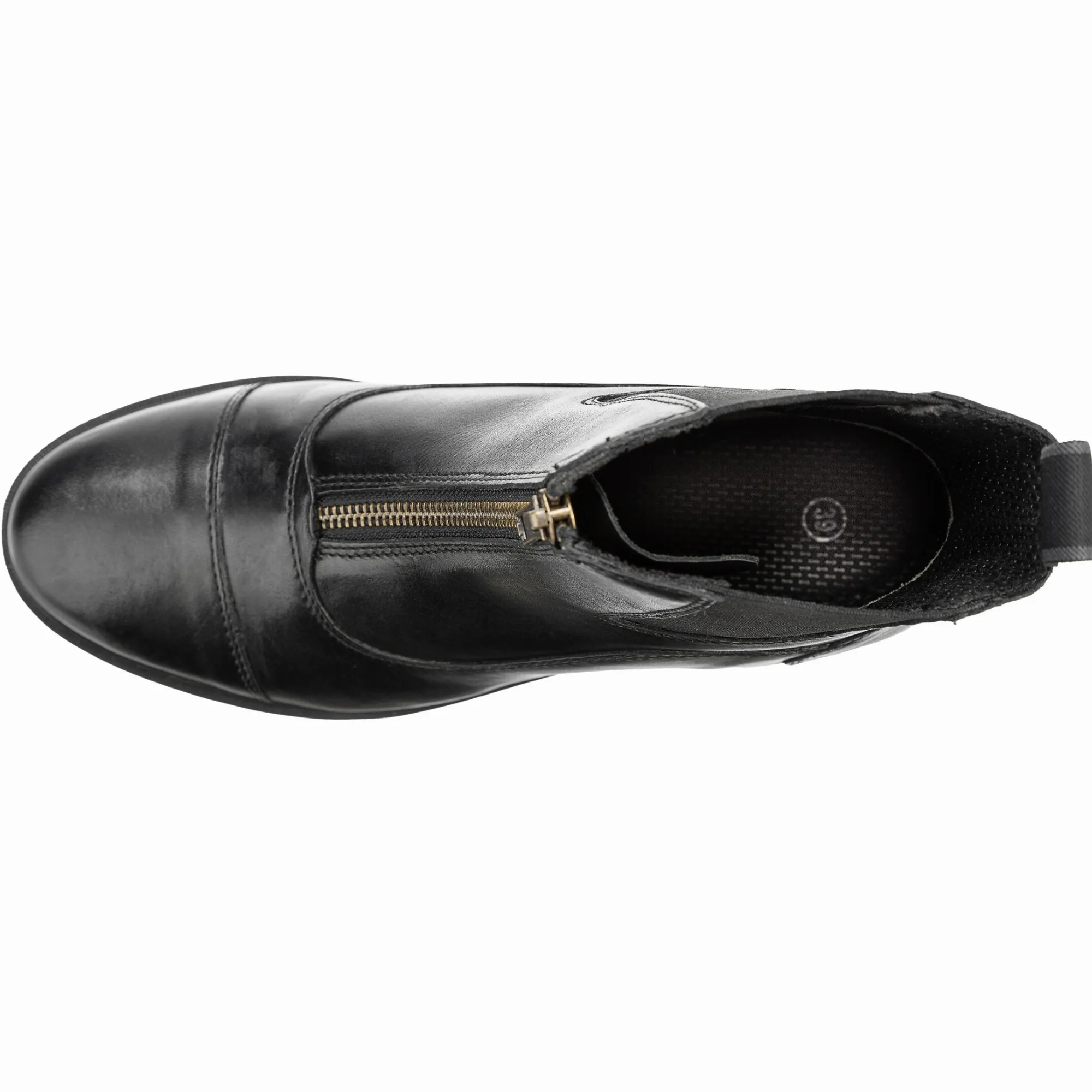 Reitstiefeletten Frontzip Echtleder schwarz