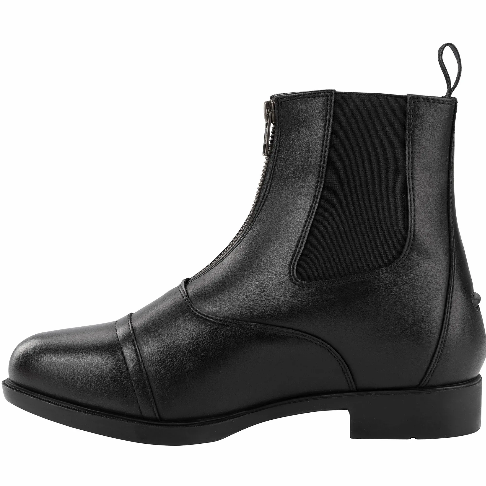 Winter Reitstiefeletten Frontzip Kunstleder schwarz
