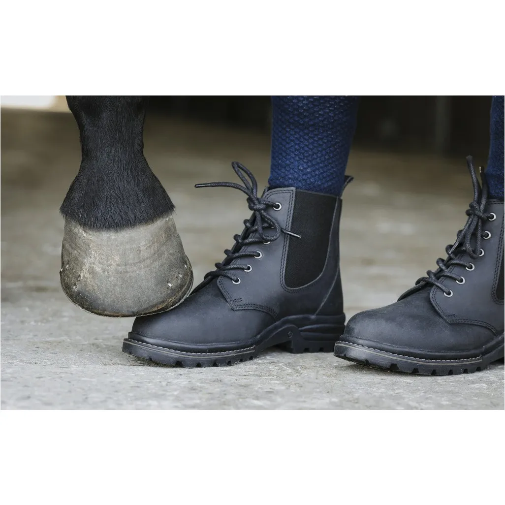 Reitstiefeletten mit Schnürung SECU Echtleder schwarz