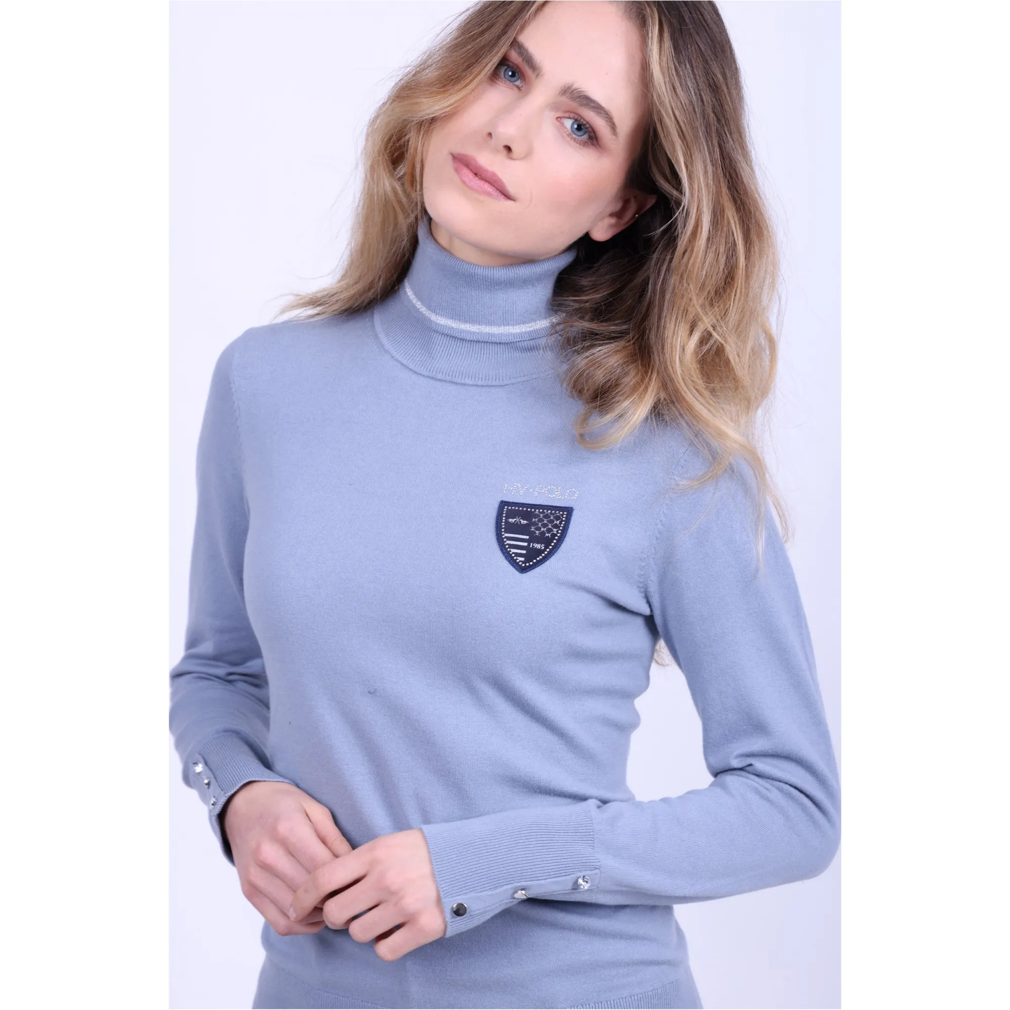 Damen Rollkragenpullover gestrickt HVPMable cloud grey