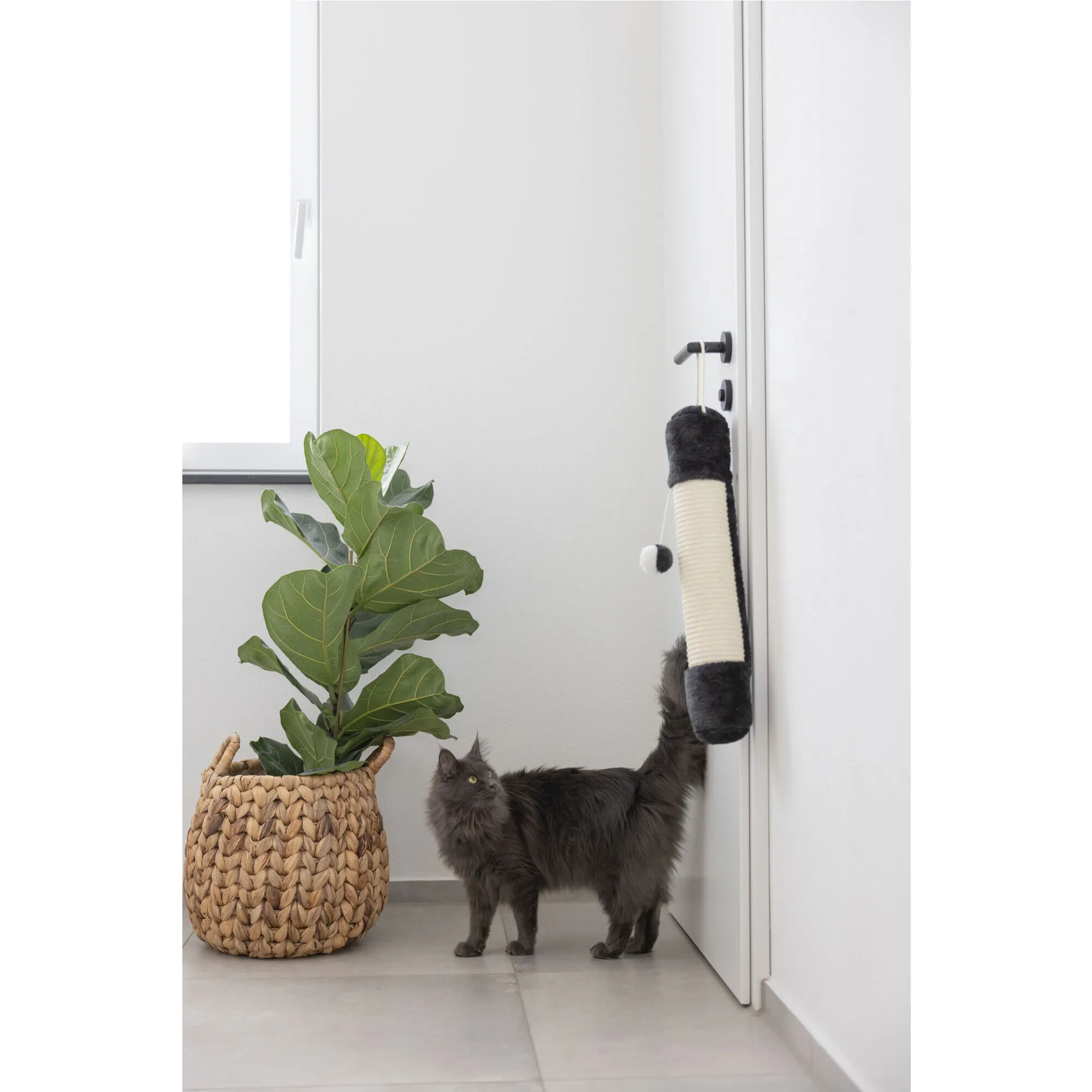 Sisalsäule SOFT Ø 10cm weiß/schwarz 54cm