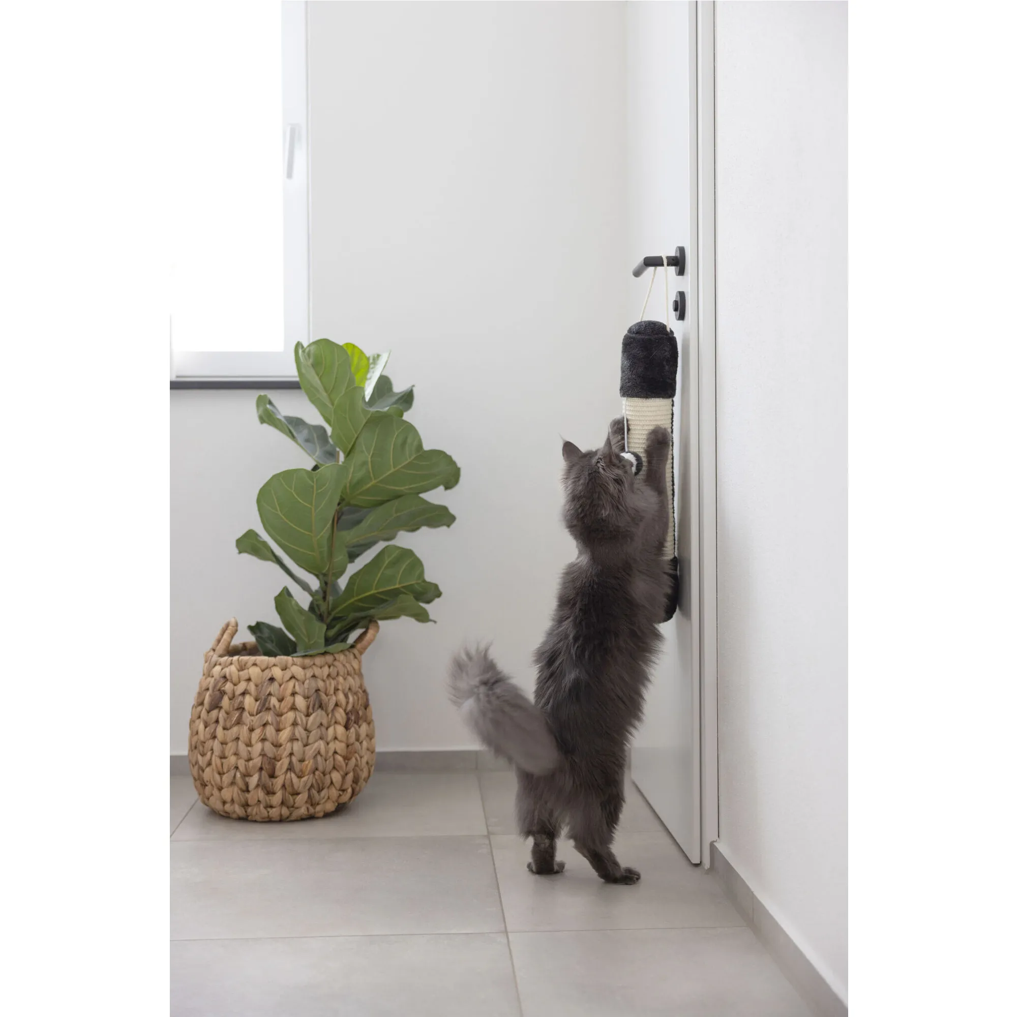 Sisalsäule SOFT Ø 10cm weiß/schwarz 54cm