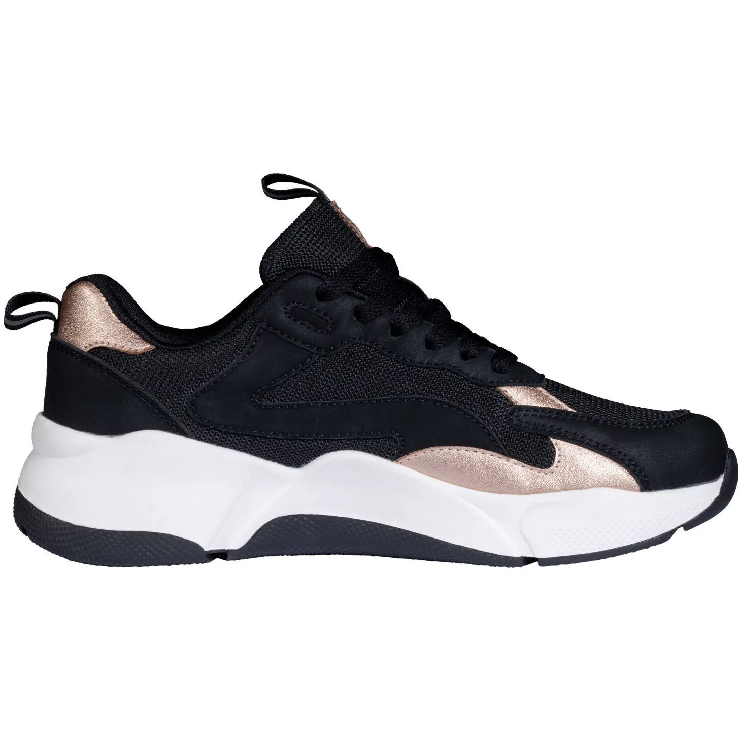 Damen Sneaker ROSEGOLD GLAMOUR STYLE schwarz