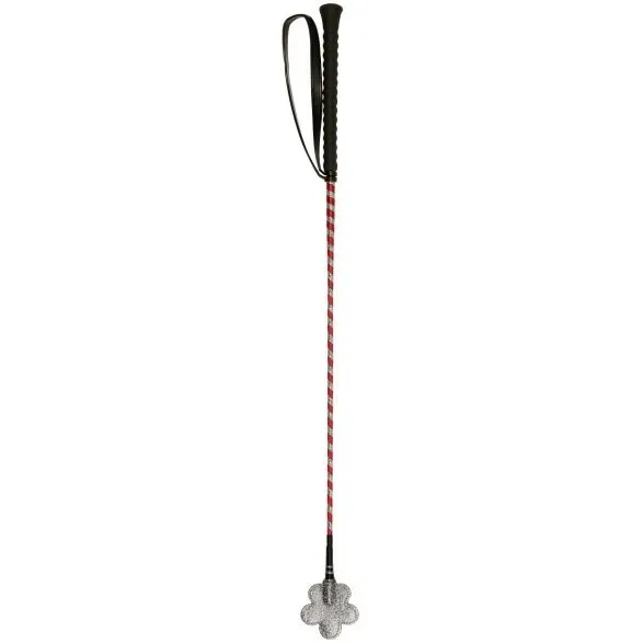 Springgerte mit Klatsche pink/silber 65cm