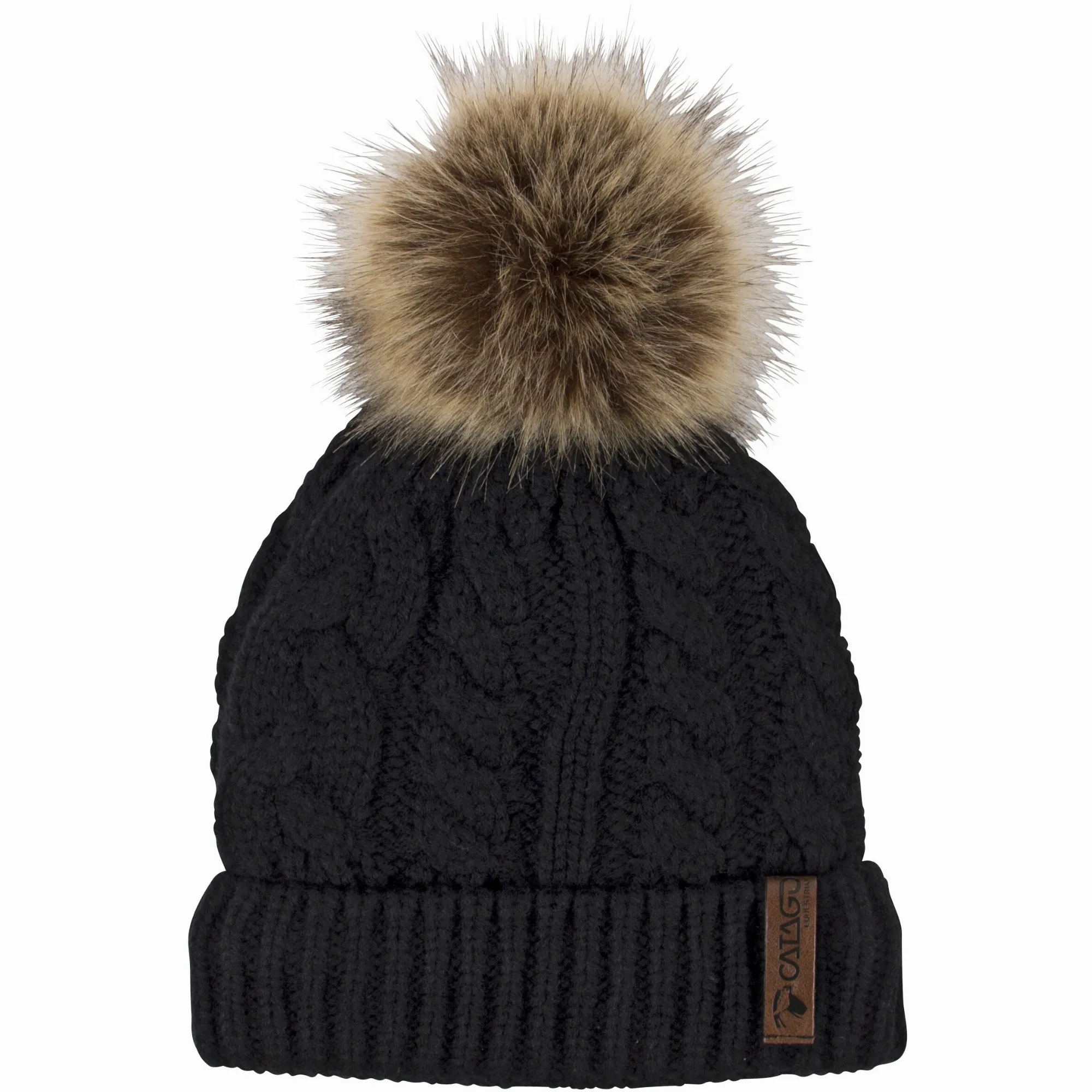 Strickmütze mit Fleecefutter schwarz