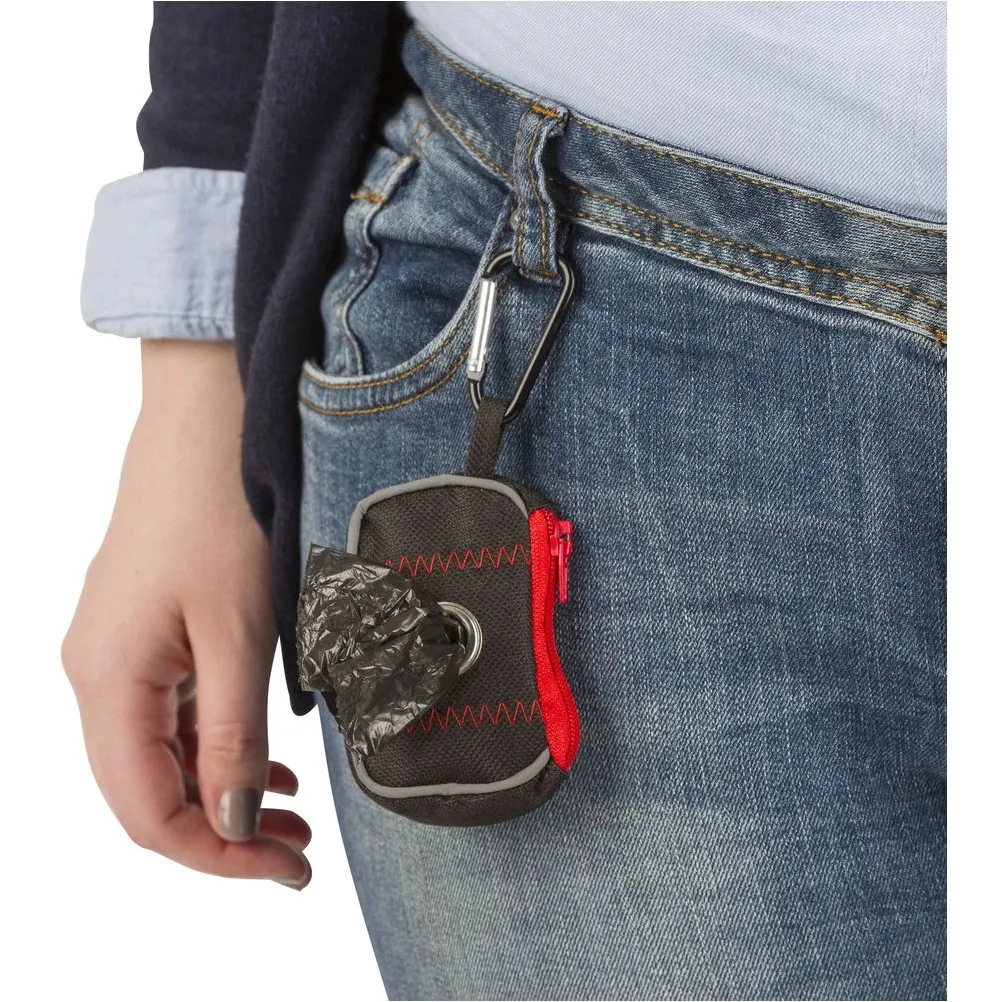 Tasche für Kotbeutel schwarz/rot