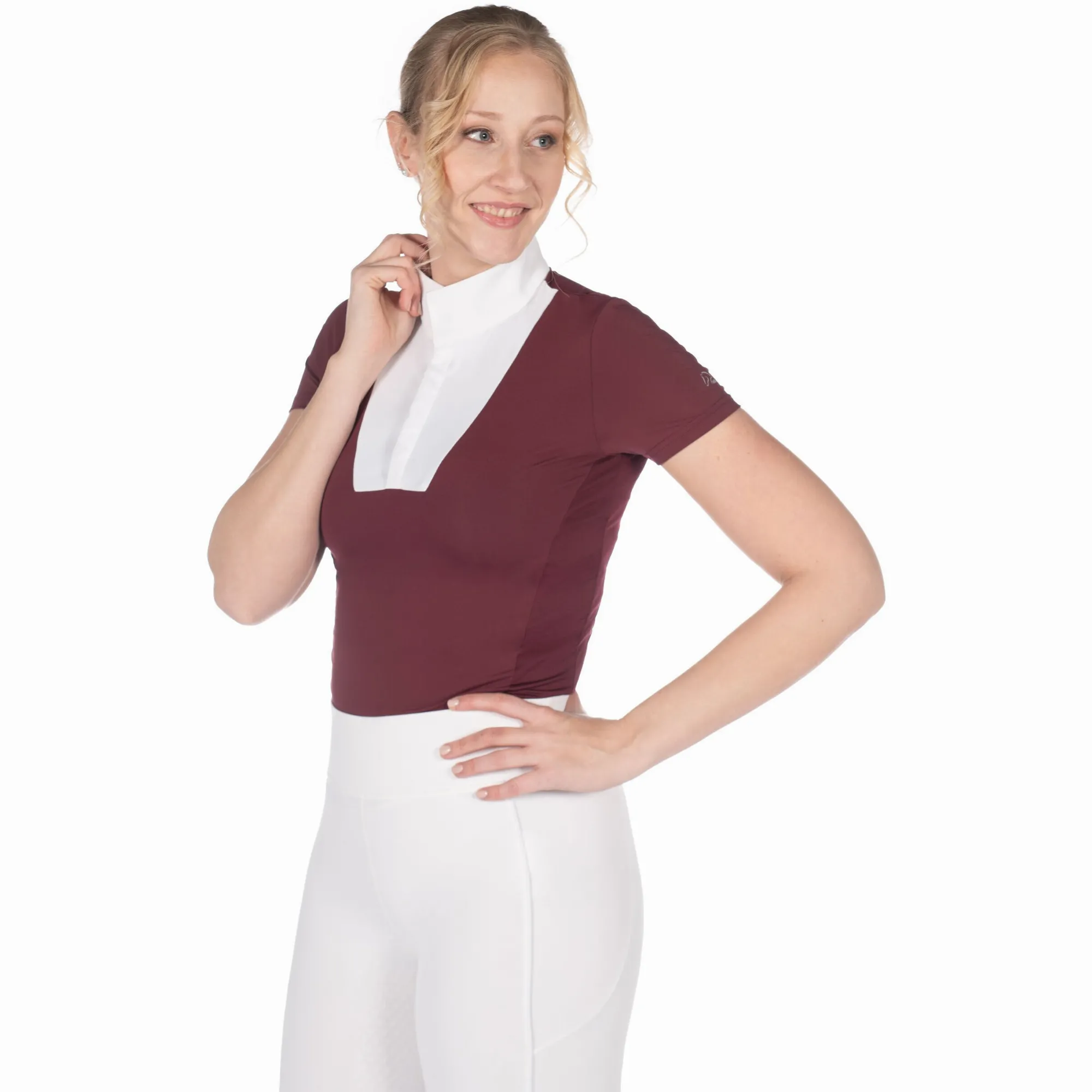 Damen Turniershirt Kurzarm VIRGINIA bordeaux