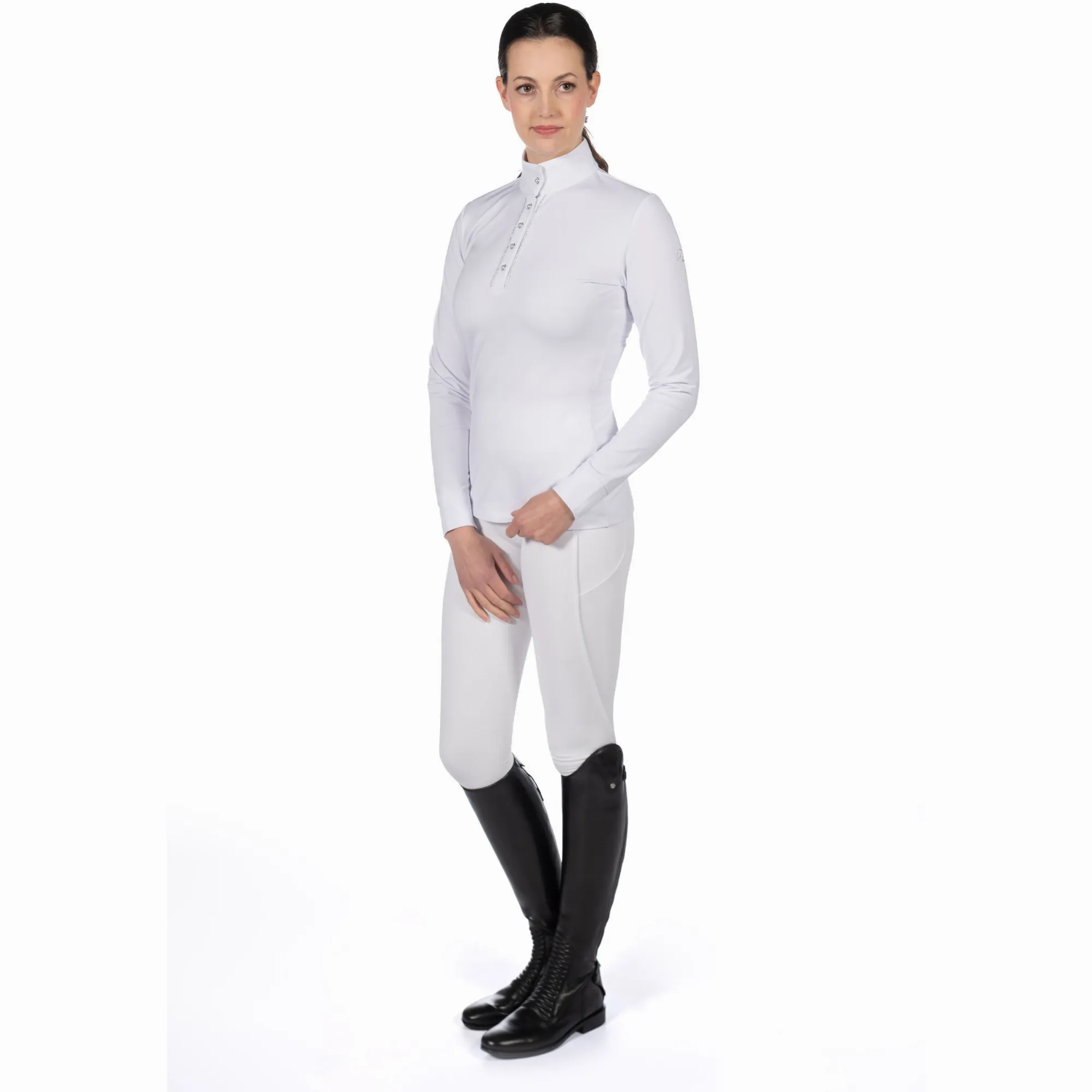 Damen Turniershirt Langarm EMILIA weiß