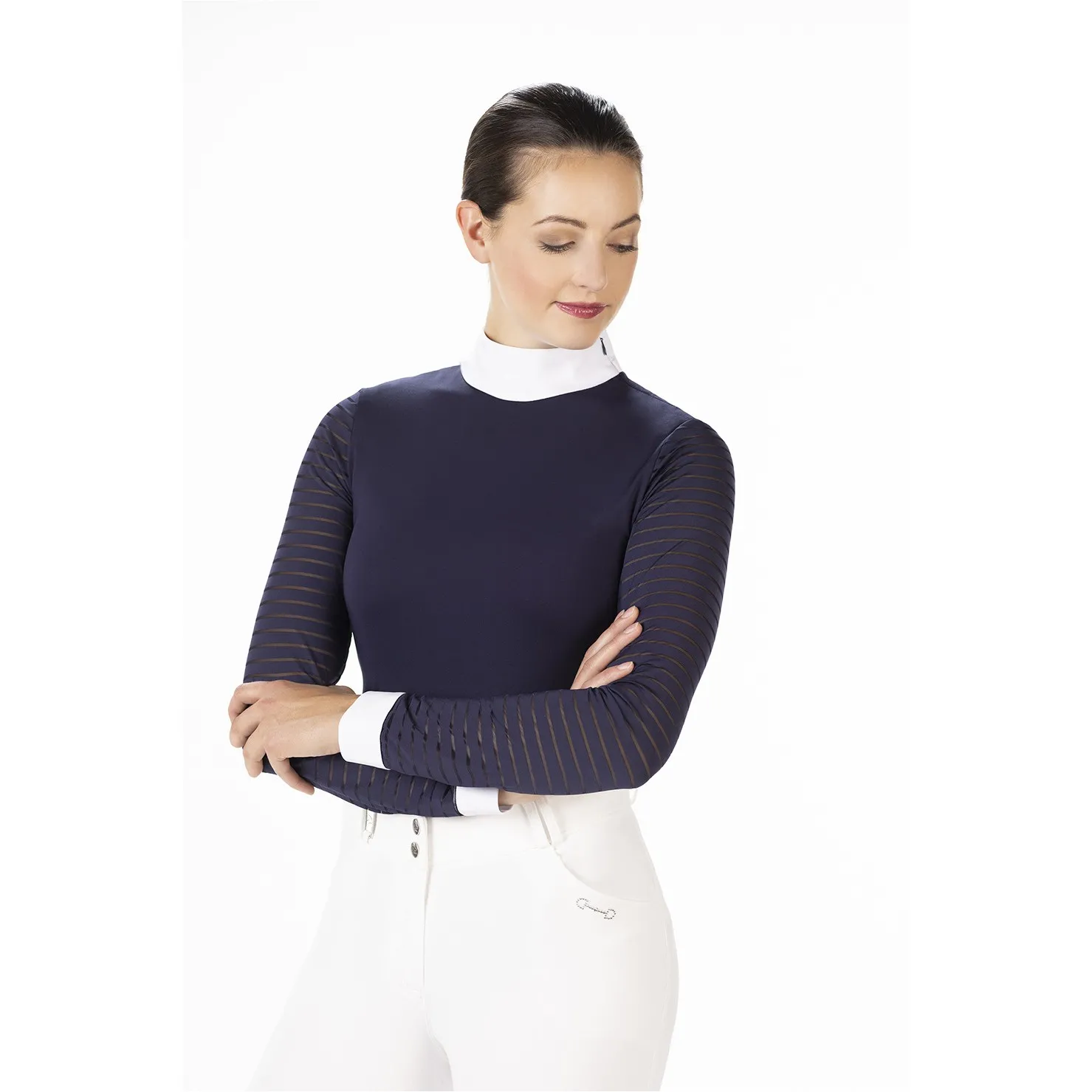 Damen Turniershirt Langarm MONACO dunkelblau