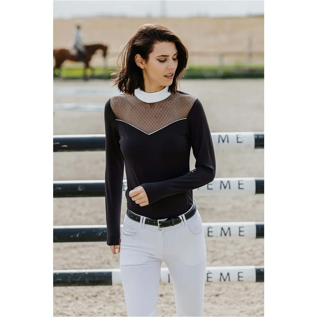 Damen Turniershirt Langarm VALENCIA schwarz