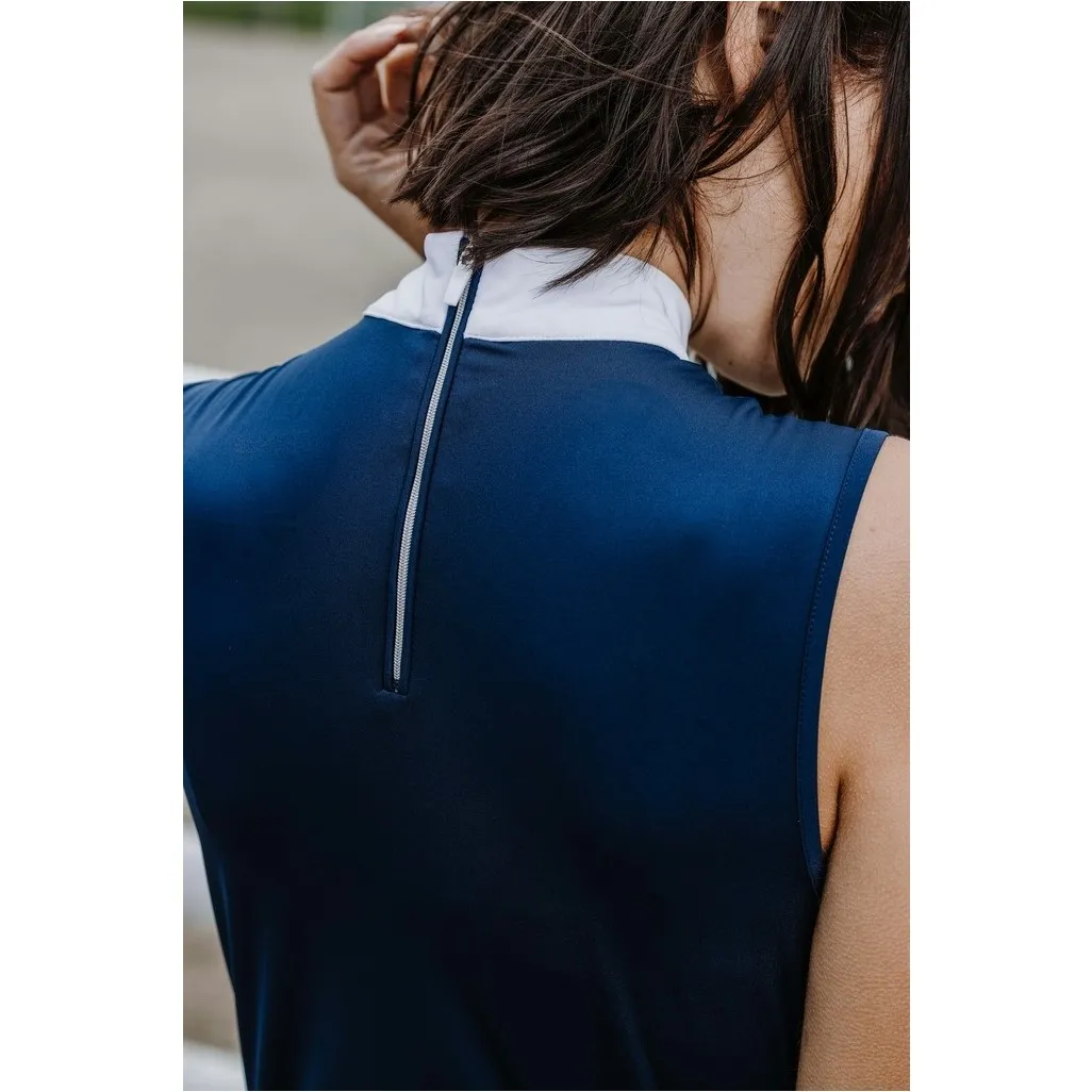 Damen Turniershirt PUEBLA Cut Out marineblau/grau