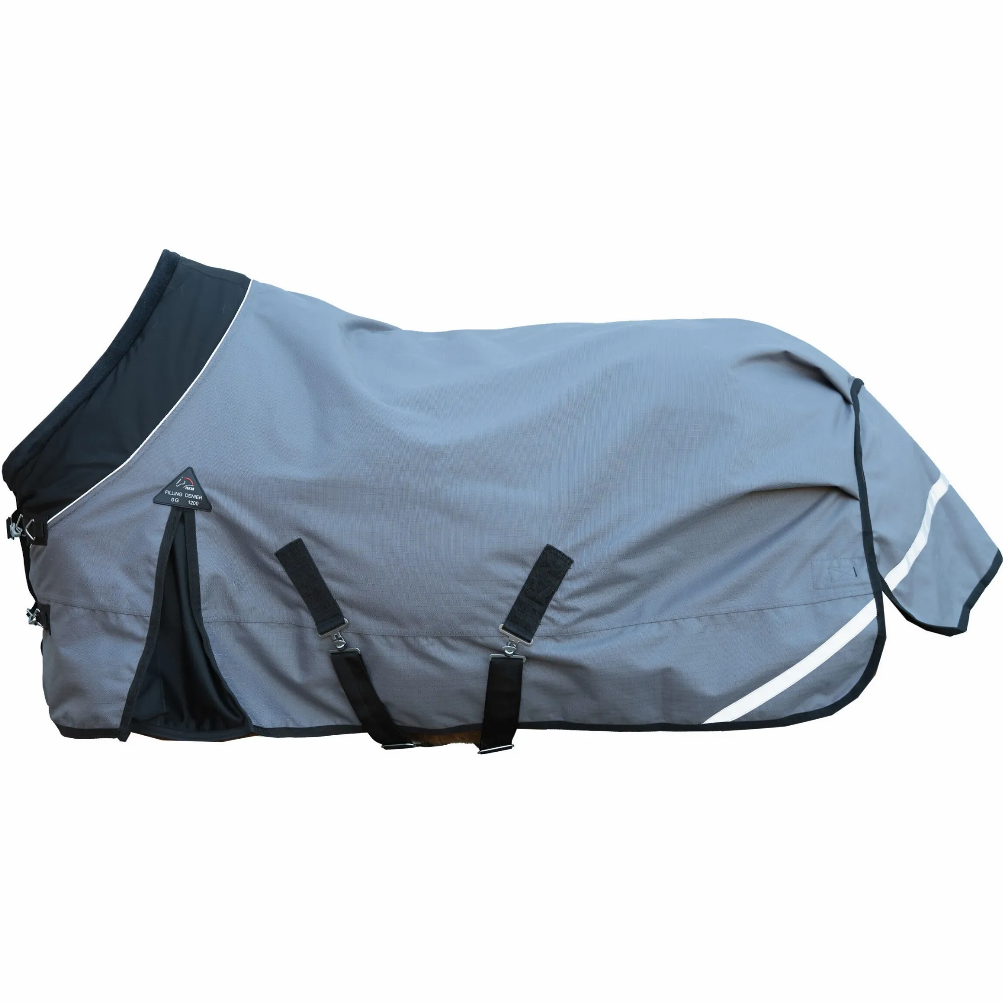 Weidedecke 1200D mit glattem Futter LIBERTY grau/schwarz