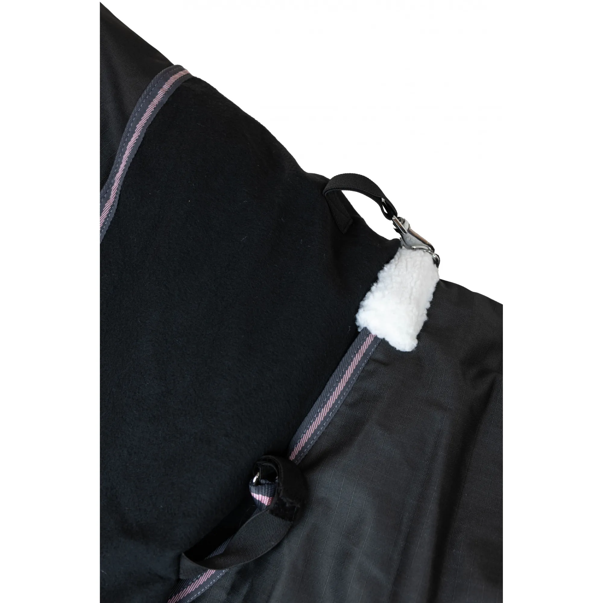 Weidedecke Full Neck Polarfleece 600D BASICLINE graphit/koralle