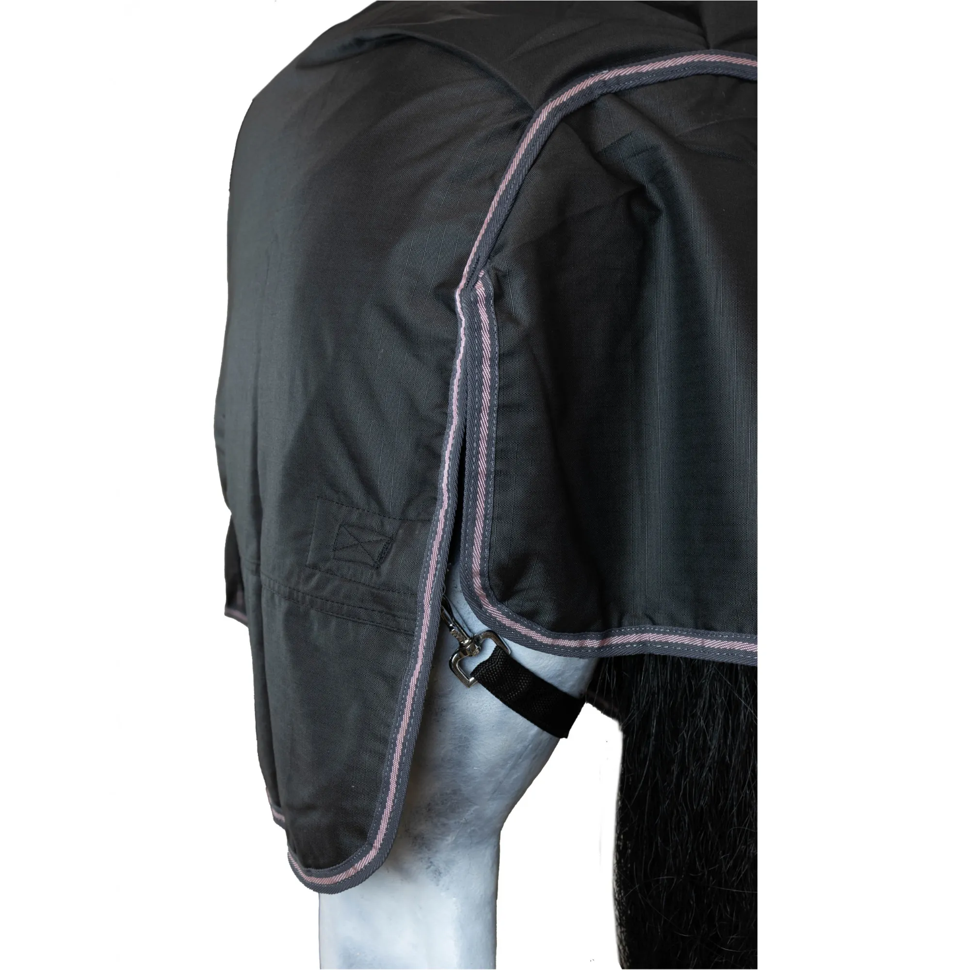 Weidedecke Full Neck Polarfleece 600D BASICLINE graphit/koralle