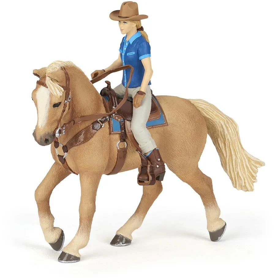 Westernpferd mit Reiterin braun