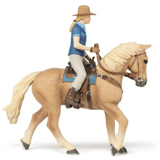 Westernpferd mit Reiterin braun