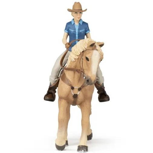Westernpferd mit Reiterin braun